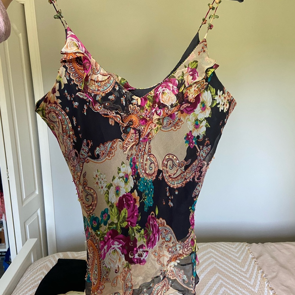 100% silk ICE Floral Paisley Women's Top